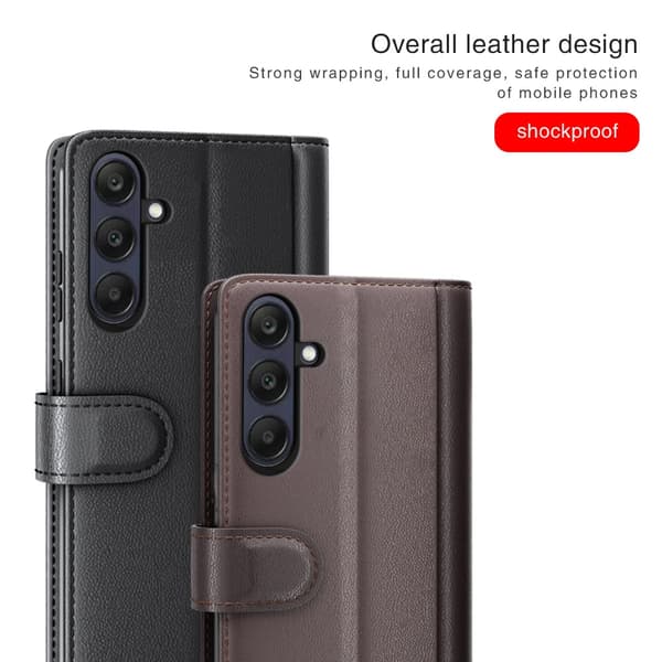 Äkta Läderfodral Samsung Galaxy S25 FE Brun