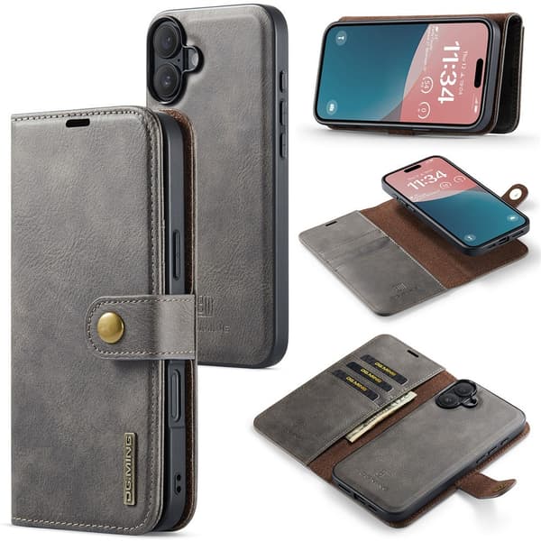 DG.MING 2-in-1 Magnet Wallet iPhone 17 Brown