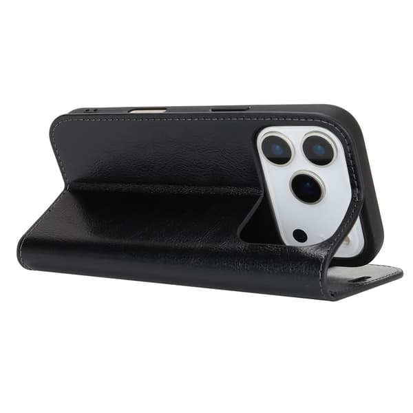 Mobilfodral iPhone 17 Pro Äkta Läder Svart