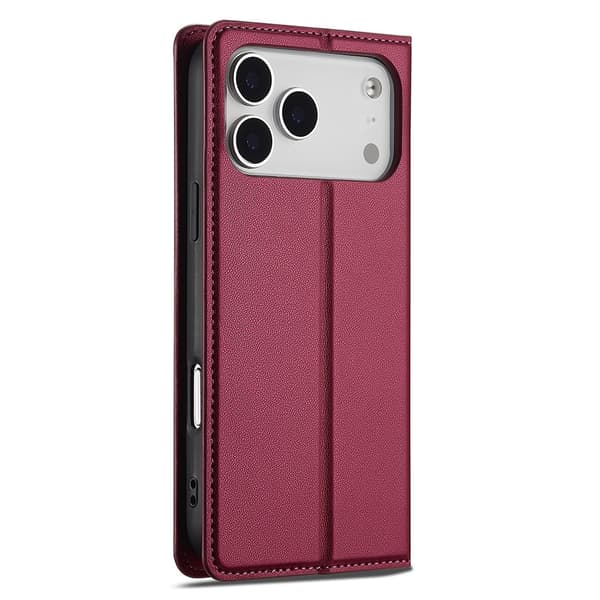 LC.IMEEKE Plånboksfodral till iPhone 18 Pro Max med kortfack och ställ Röd