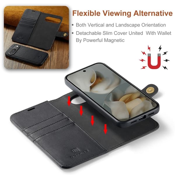 DG.MING 2-in-1 Magnet Wallet Google Pixel 10 Pro Black