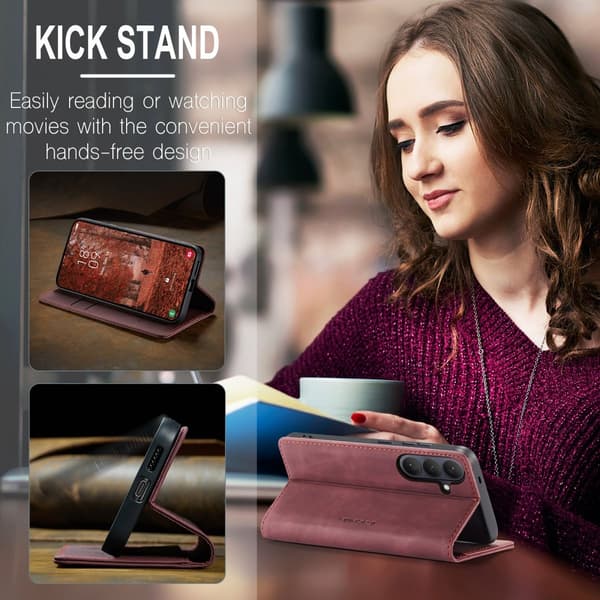 CaseMe Slim Plånboksfodral Samsung Galaxy S26 Plus Röd