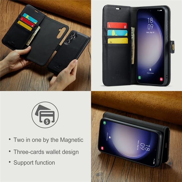 DG.MING 2-in-1 Magnet Wallet Samsung Galaxy S26 Plus Black