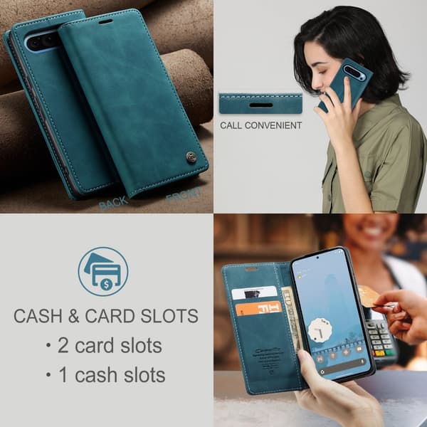 CaseMe Slim Plånboksfodral Google Pixel 10 Pro XL Blå