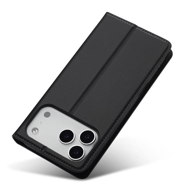 LC.IMEEKE Plånboksfodral till iPhone 18 Pro Max med kortfack och ställ Svart