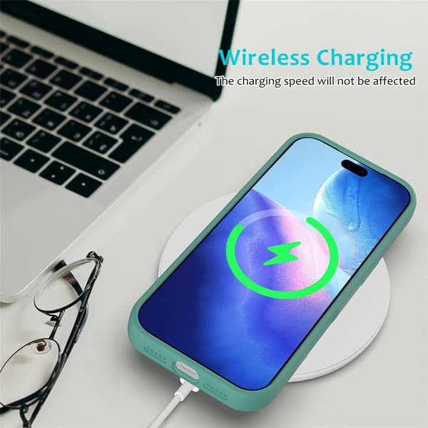 Silikonskal till iPhone 18 Pro Max stöttåligt Mörkgrön