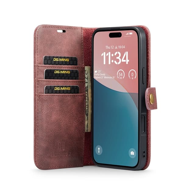 DG.MING 2-in-1 Magnet Wallet iPhone 17 Red