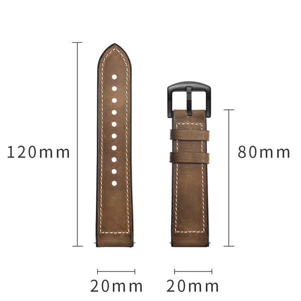 Äkta Läderarmband Garmin Venu Brun