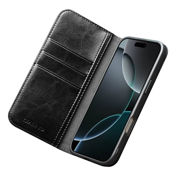 Qialino Leather Wallet Case iPhone 17 Pro Black