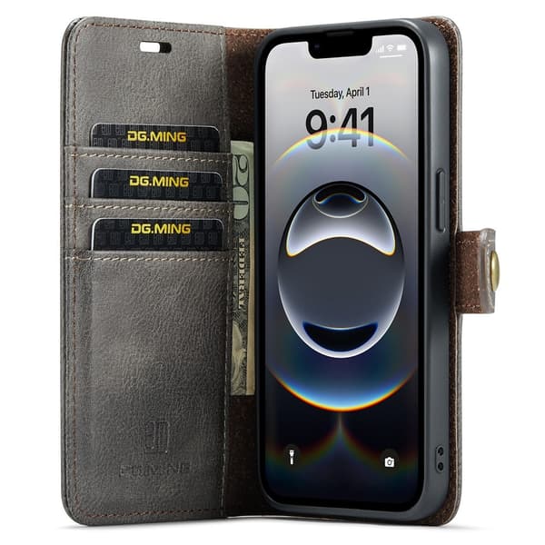 DG.MING 2-i-1 Magnetiskt Plånboksfodral iPhone 16e Brun