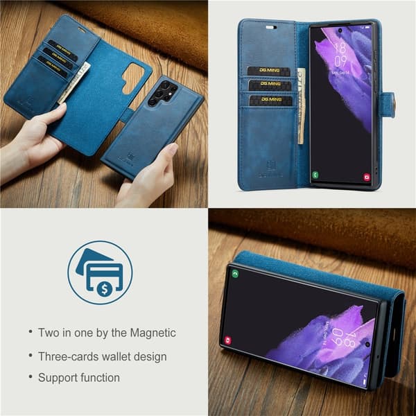 DG.MING 2-in-1 Magnet Wallet Samsung Galaxy S26 Ultra Blue