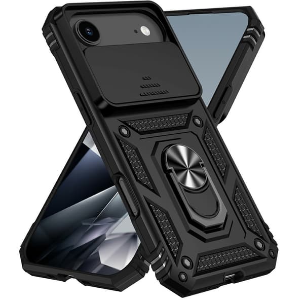 Hybridskal iPhone Air Ring + Kameraskydd Svart