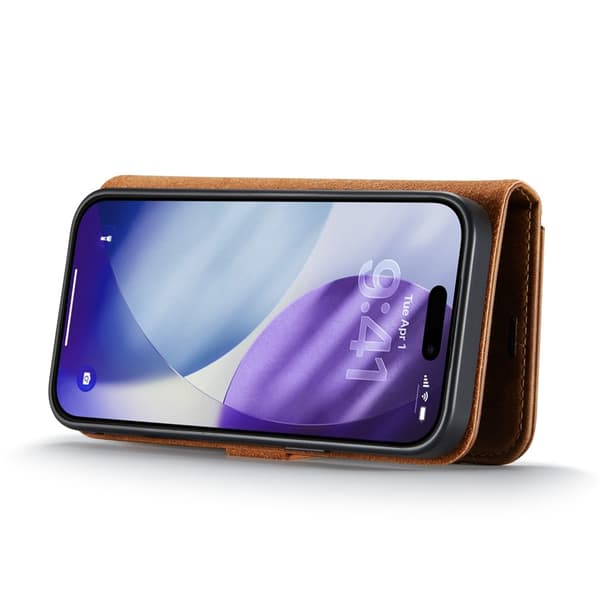 DG.MING 2-in-1 Magnet Wallet iPhone 17 Pro Max Cognac