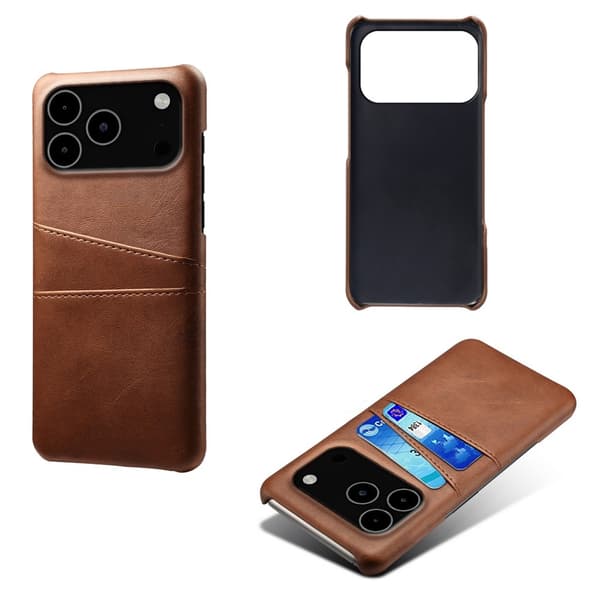 Läderskal Med Kortfack iPhone 17 Pro Max Brun