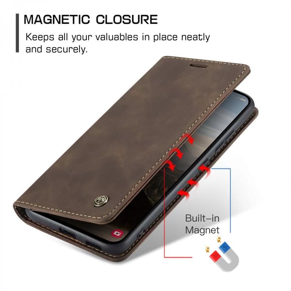 CaseMe Slim Plånboksfodral Samsung Galaxy S25 FE Brun