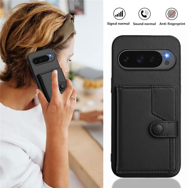 Plånboksskal RFID-skydd Google Pixel 10 Pro XL Svart