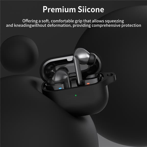 Silikonskal Med Karbinhake Samsung Galaxy Buds 3 FE Svart