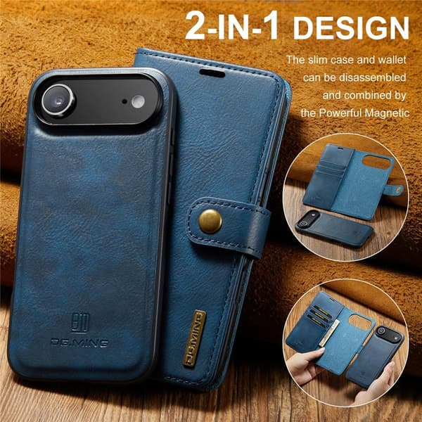DG.MING 2-in-1 Magnet Wallet iPhone Air Blue