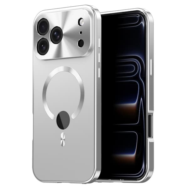Hårdskal till iPhone 18 Pro inkl. skärmskydd MagSafe Silver