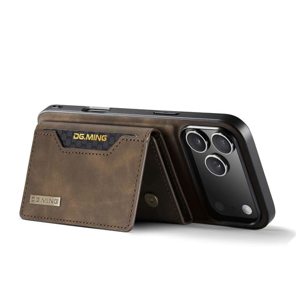 DG.MING 2 in 1 Magnetic Card Slot Case iPhone 17 Pro Max Brown