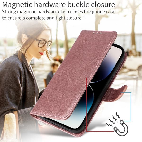 Läder Magnetfodral iPhone 17 Rosa