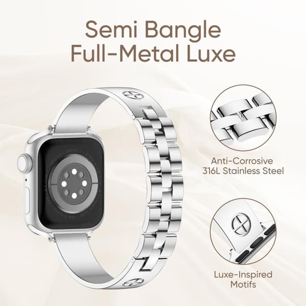 Bangle Bracelet Apple Watch Series 11 42mm Cross Silver