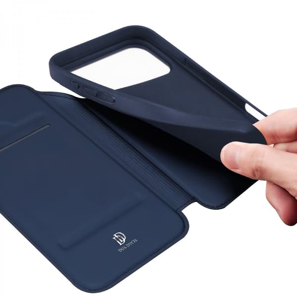 Dux Ducis Plånboksfodral till iPhone 18 Pro Max med kortfack och ställ Blå