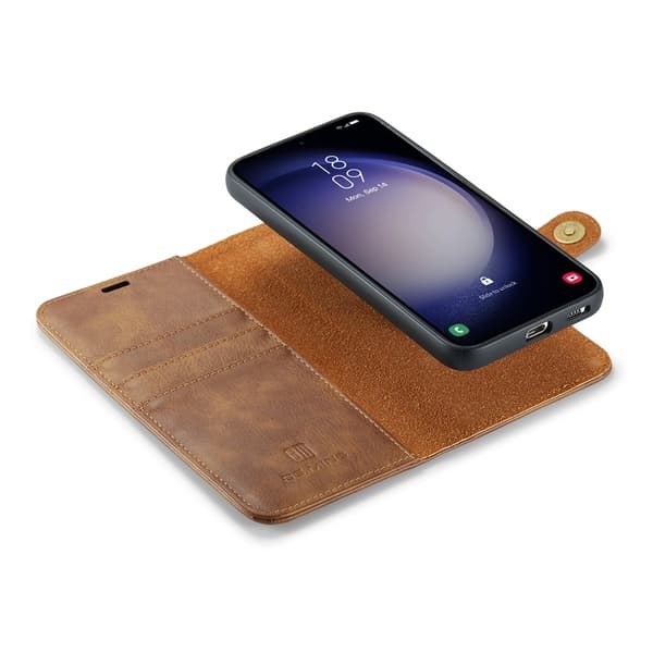 DG.MING 2-in-1 Magnet Wallet Samsung Galaxy S26 Plus Cognac
