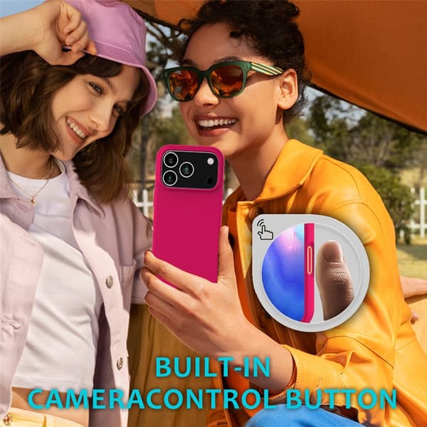 Silikonskal till iPhone 18 Pro Max stöttåligt Rosa