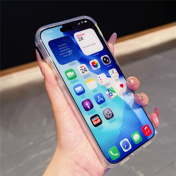 Mobilskal Glitter Hjärtan till iPhone 18 Pro Max Rosa