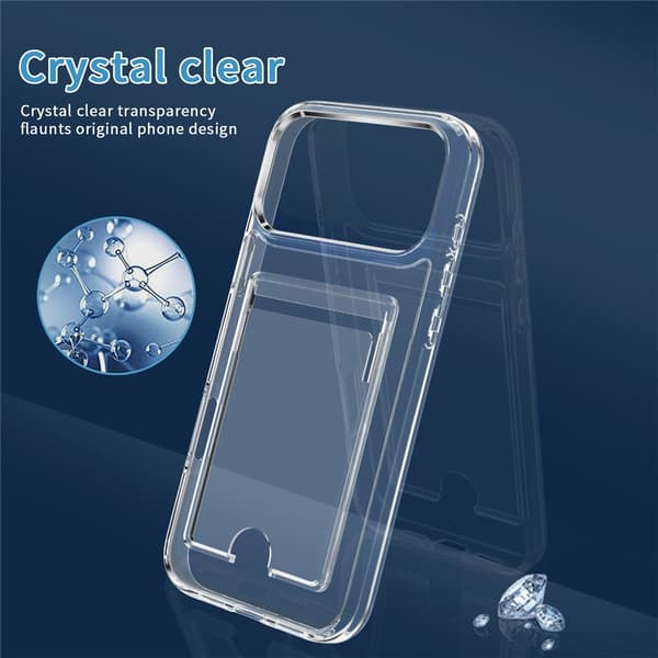 Transparent skal till iPhone 18 Pro med korthållare