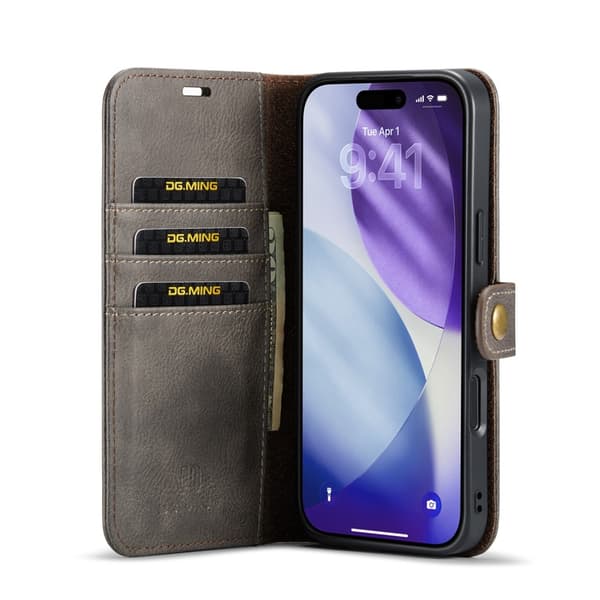 DG.MING 2-in-1 Magnet Wallet iPhone 17 Pro Max Brown
