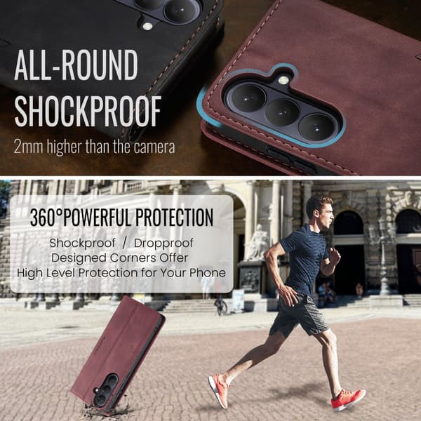 CaseMe Slim Plånboksfodral Samsung Galaxy S26 Plus Röd