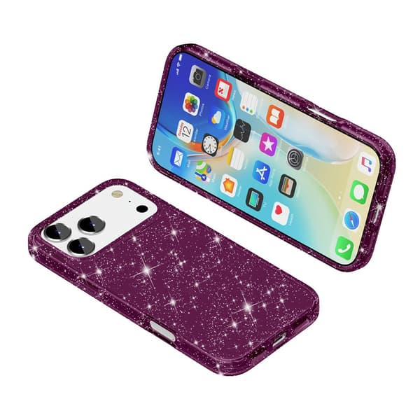 Mobilskal Glitter till iPhone 18 Pro Röd