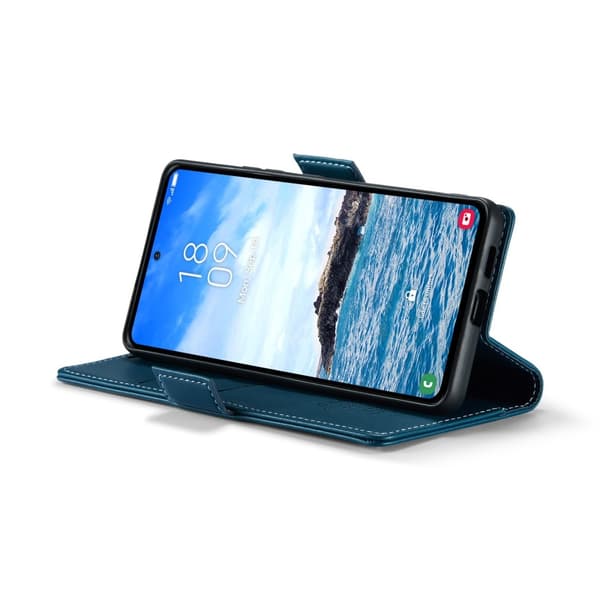 CaseMe Slim Plånboksfodral RFID-skydd Samsung Galaxy S24 FE Blå