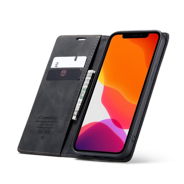 CaseMe Slim Plånboksfodral iPhone 12/12 Pro Svart