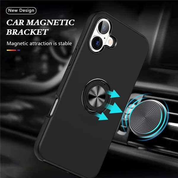 iPhone 17 Skal Med Magnetisk Ringhållare Svart