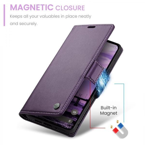CaseMe Slim Plånboksfodral RFID-skydd Google Pixel 10 Pro Lila