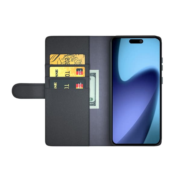 Äkta Läderfodral iPhone 17 Svart