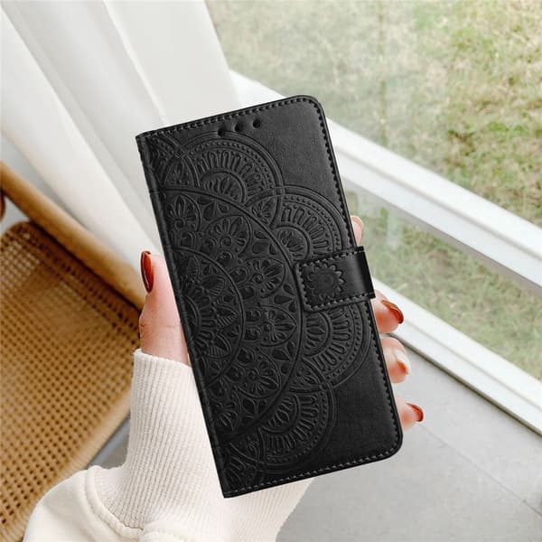 Plånboksfodral Mandala till iPhone 18 Pro med ställ Svart