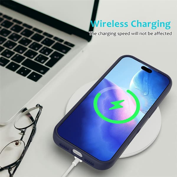 Silikonskal till iPhone 18 Pro Max stöttåligt Midnattsblå
