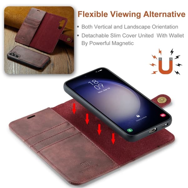 DG.MING 2-in-1 Magnet Wallet Samsung Galaxy A36 Red