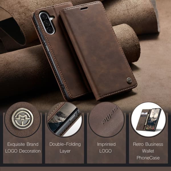 CaseMe Slim Plånboksfodral Samsung Galaxy A37 Brun