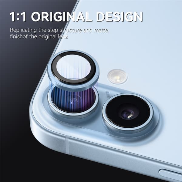 NORTHJO Linsskydd iPhone 17 Härdat Glas & Aluminium Blå
