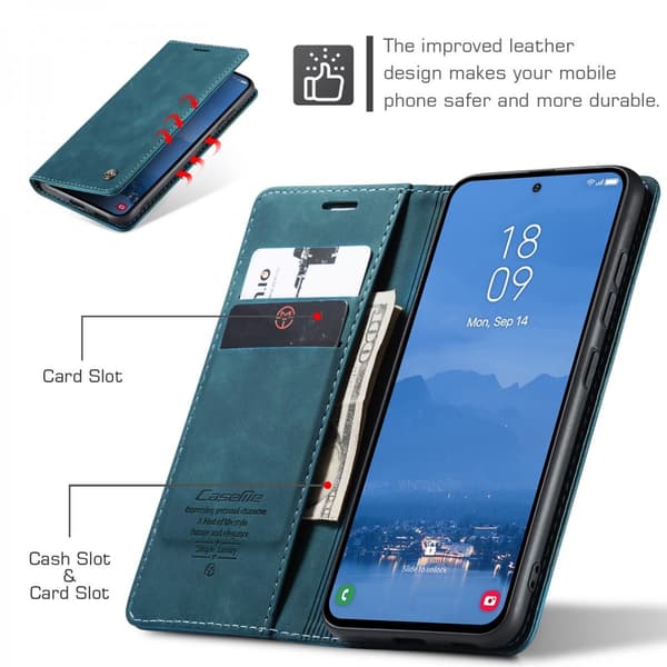 CaseMe Slim Plånboksfodral Samsung Galaxy S25 FE Blå