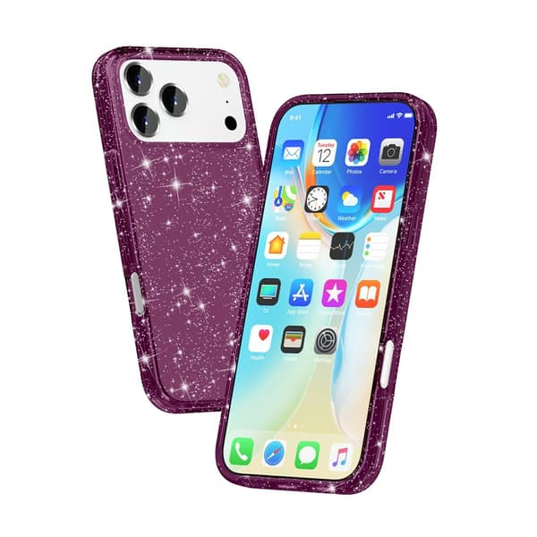 Mobilskal Glitter till iPhone 18 Pro Max Röd