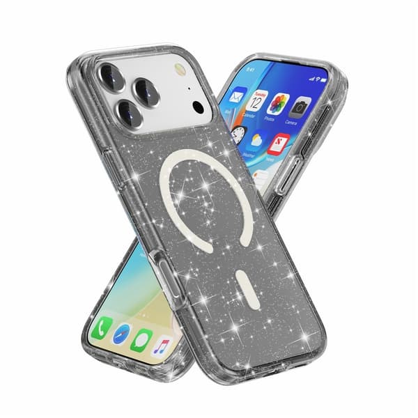 Glitter MagSafe Skal iPhone 17 Pro Max Transparent Svart