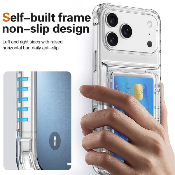 Skal Kortfack Kickstand iPhone 17 Pro Max Transparent