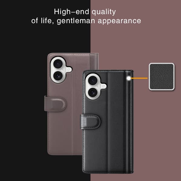 Äkta Läderfodral iPhone 17 Brun