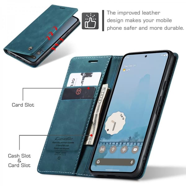 CaseMe Slim Plånboksfodral Google Pixel 10 Pro XL Blå